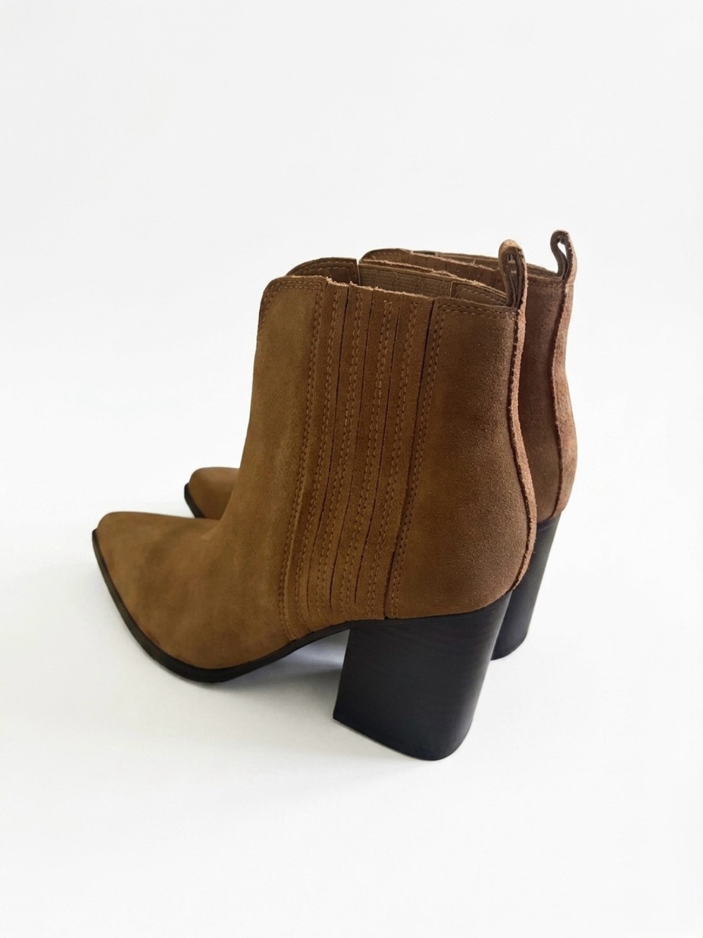 Marc Fisher Uncle Suede Ankle Boots Brown Size 8M - Picture 4 of 8